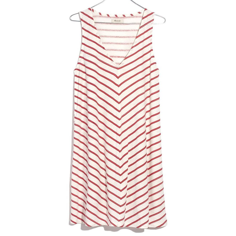 Madewell mitered stripe tank shift dress
